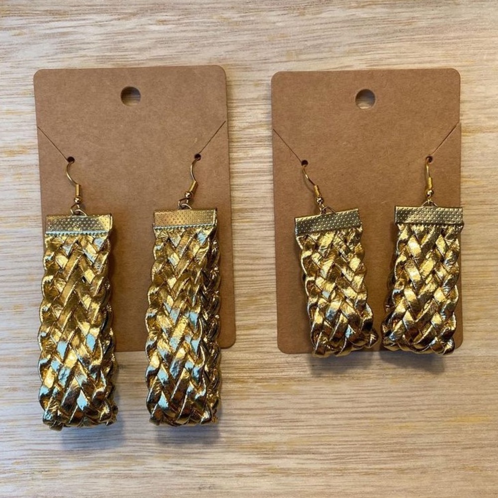 *3 for $20* Metallic Gold Braided Hoops